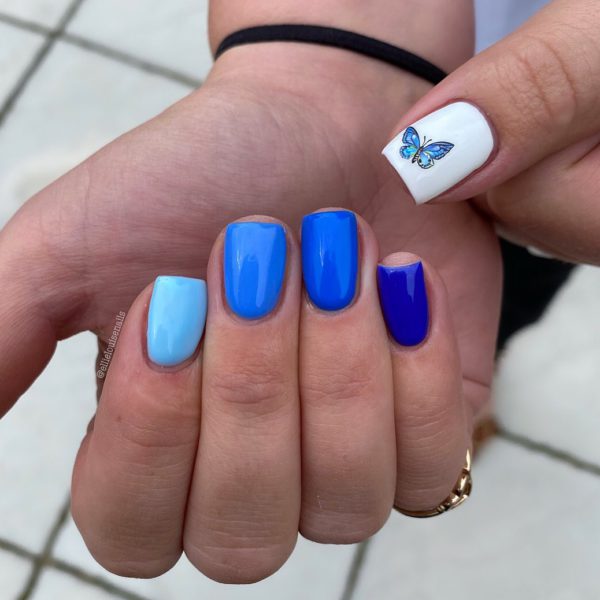 Blue Summer Nail Design