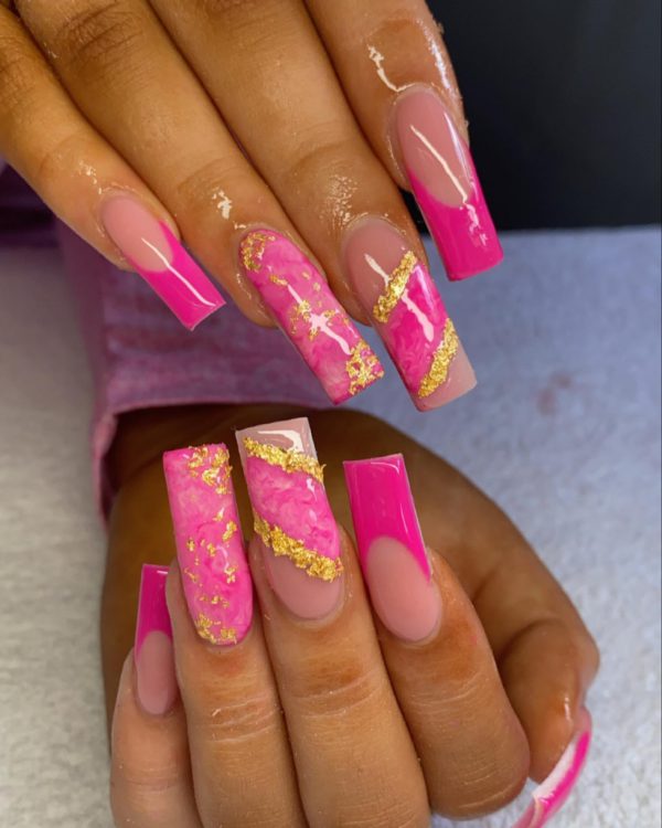 Pink Summer Nail Design