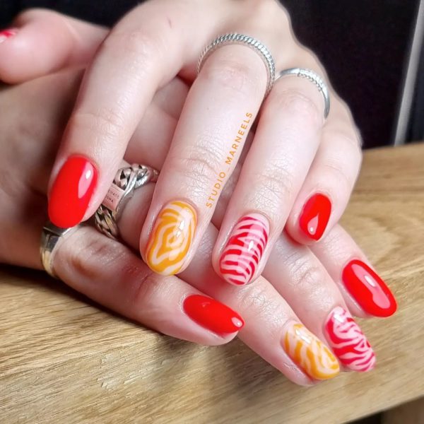 Red Summer Nail Design