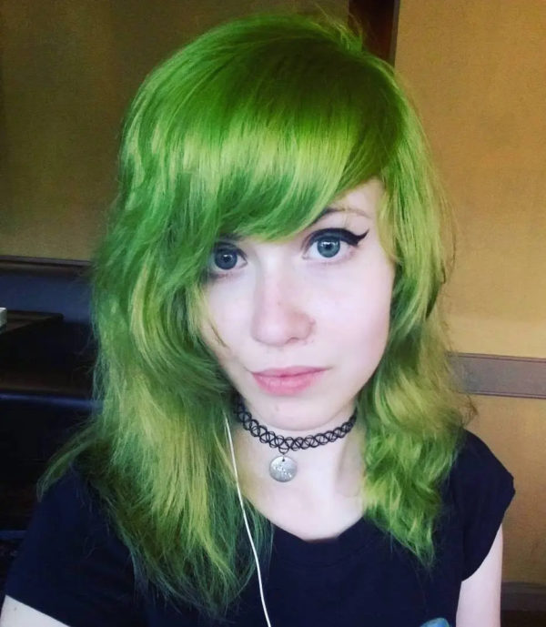 Teenage Apple Green Waves Hair