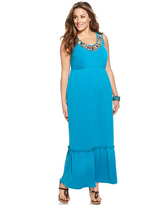 Plus Size Sleeveless Maxi Dresses 2012 - Stylish Trendy