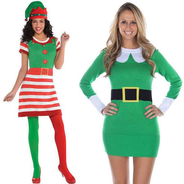 The Edgy Elf Christmas Sweater Dress
