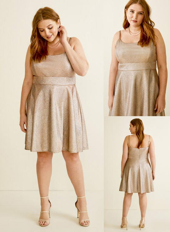 Laura Plus Size Sleeveless Metallic Dress